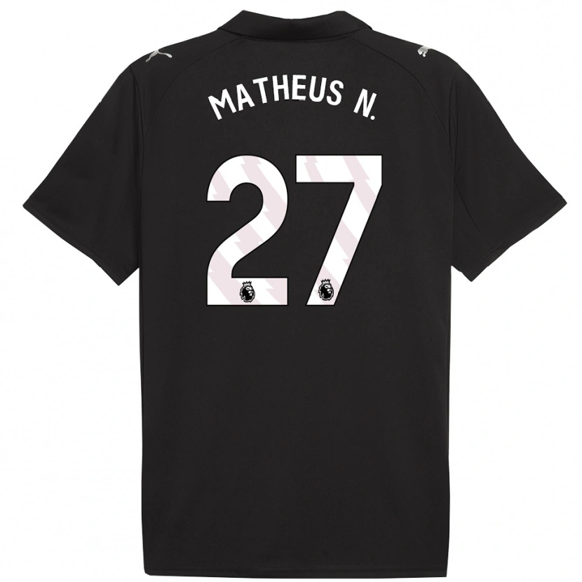 Danxen Mann Matheus Nunes #27 Svart Hvit Bortetrøye Drakt Trøye 2025/26 Skjorter T-Skjorte