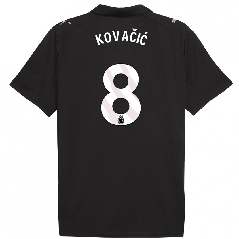 Danxen Mann Mateo Kovacic #8 Svart Hvit Bortetrøye Drakt Trøye 2025/26 Skjorter T-Skjorte