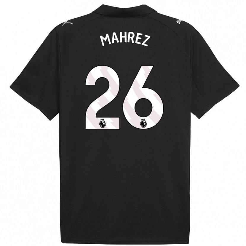 Danxen Mann Riyad Mahrez #26 Svart Hvit Bortetrøye Drakt Trøye 2025/26 Skjorter T-Skjorte