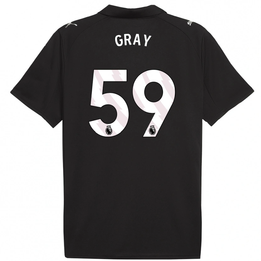 Danxen Mann Charlie Gray #59 Svart Hvit Bortetrøye Drakt Trøye 2025/26 Skjorter T-Skjorte