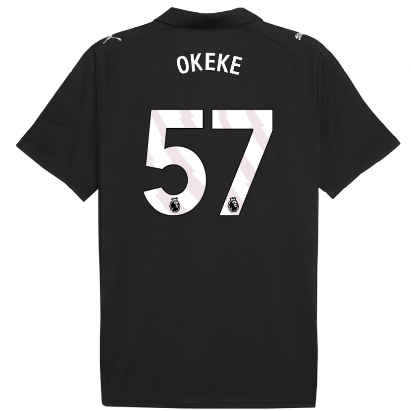 Danxen Mann Michael Okeke #57 Svart Hvit Bortetrøye Drakt Trøye 2025/26 Skjorter T-Skjorte