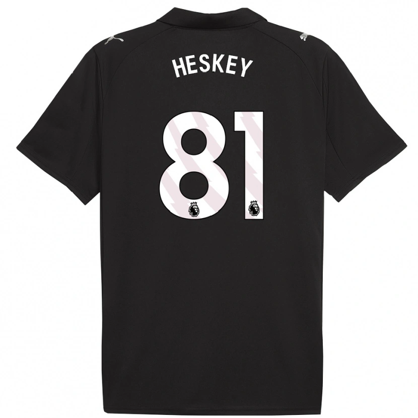 Danxen Mann Jaden Heskey #81 Svart Hvit Bortetrøye Drakt Trøye 2025/26 Skjorter T-Skjorte