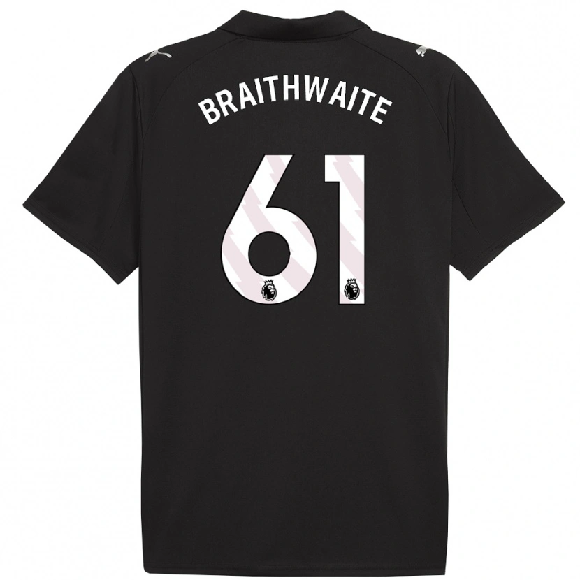 Danxen Mann Kaden Braithwaite #61 Svart Hvit Bortetrøye Drakt Trøye 2025/26 Skjorter T-Skjorte