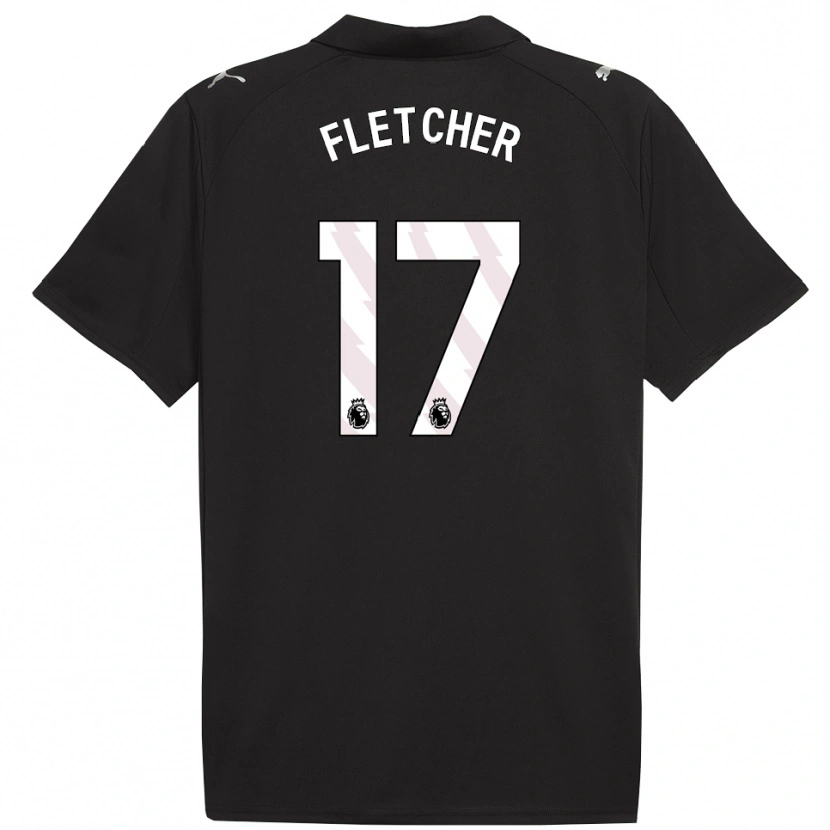 Danxen Mann Luca Fletcher #17 Svart Hvit Bortetrøye Drakt Trøye 2025/26 Skjorter T-Skjorte
