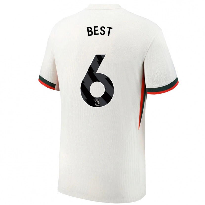Danxen Mann Kian Best #6 Hvit Grønn Bortetrøye Drakt Trøye 2025/26 Skjorter T-Skjorte
