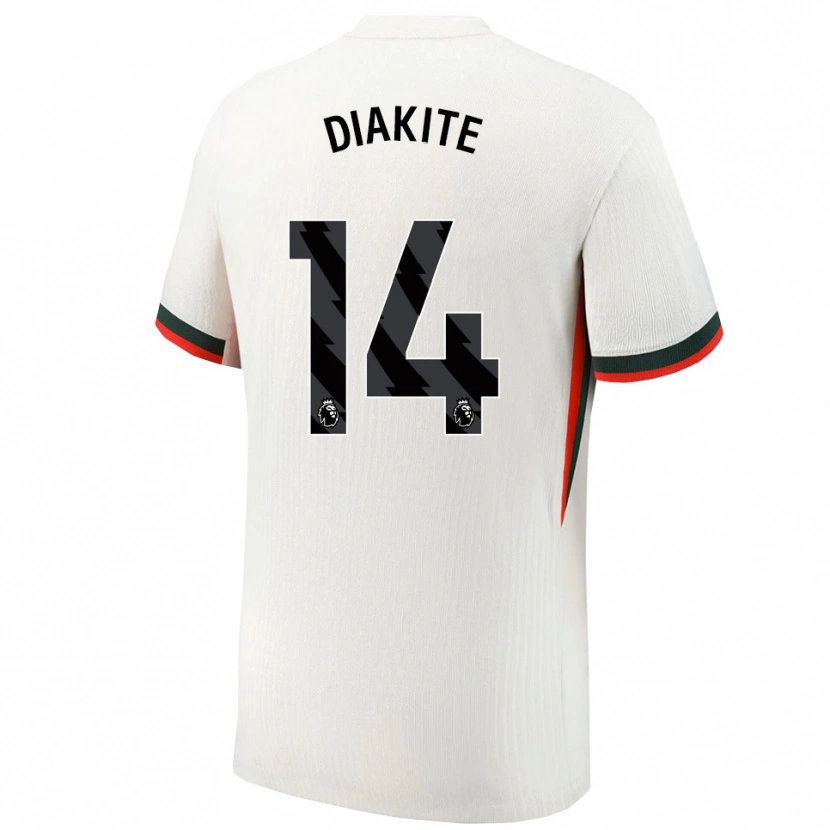 Danxen Mann Calvin Diakite #14 Hvit Grønn Bortetrøye Drakt Trøye 2025/26 Skjorter T-Skjorte