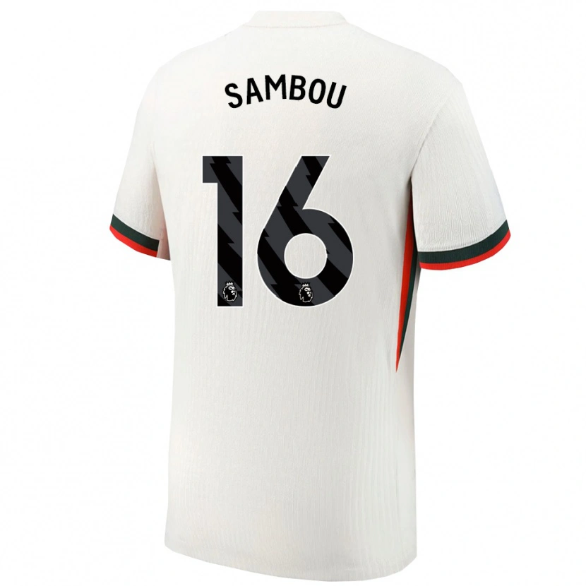 Danxen Mann Gabriel Sambou #16 Hvit Grønn Bortetrøye Drakt Trøye 2025/26 Skjorter T-Skjorte