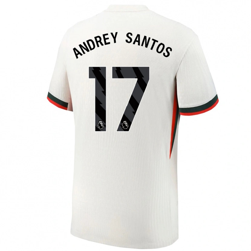 Danxen Mann Andrey Santos #17 Hvit Grønn Bortetrøye Drakt Trøye 2025/26 Skjorter T-Skjorte