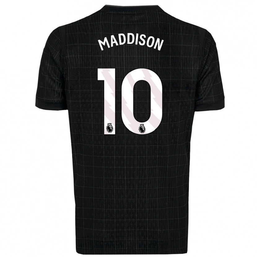 Danxen Mann James Maddison #10 Svart Grå Bortetrøye Drakt Trøye 2025/26 Skjorter T-Skjorte