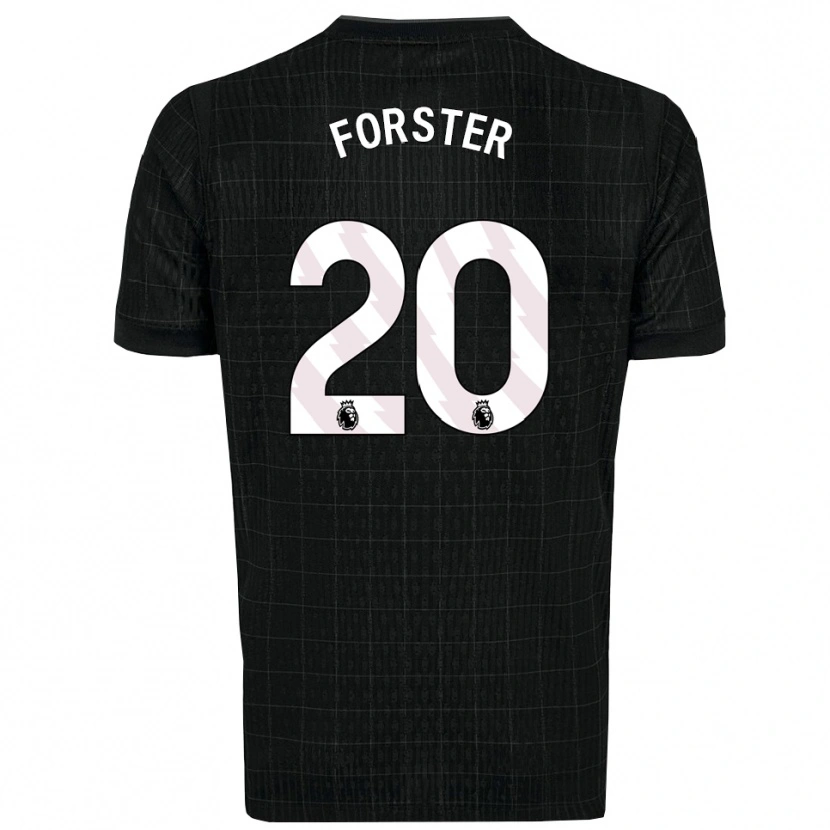 Danxen Mann Fraser Forster #20 Svart Grå Bortetrøye Drakt Trøye 2025/26 Skjorter T-Skjorte