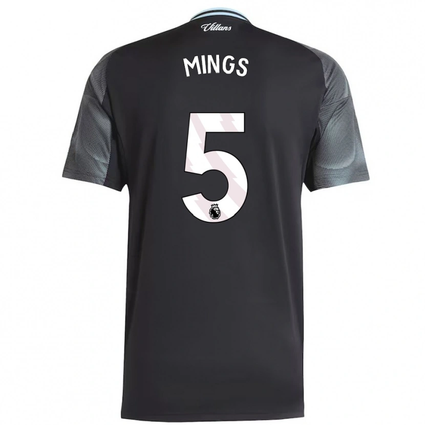 Danxen Mann Tyrone Mings #5 Svart Himmelsblå Bortetrøye Drakt Trøye 2025/26 Skjorter T-Skjorte