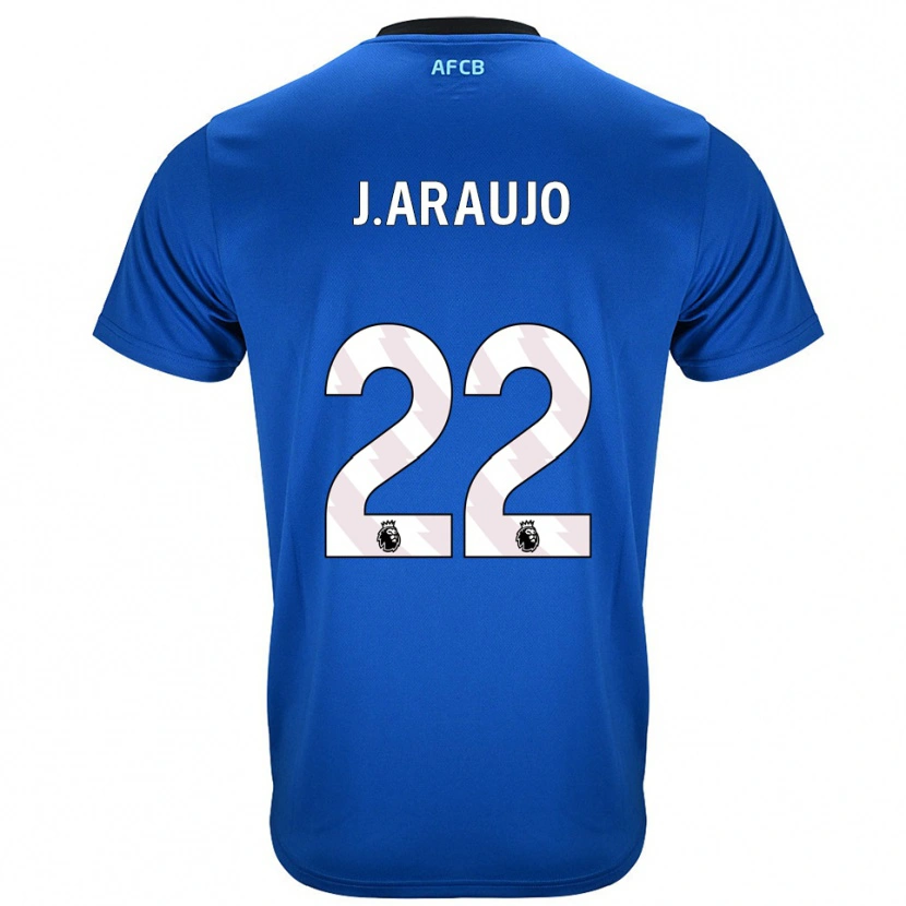 Danxen Mann Julián Araujo #22 Blå Svart Bortetrøye Drakt Trøye 2025/26 Skjorter T-Skjorte