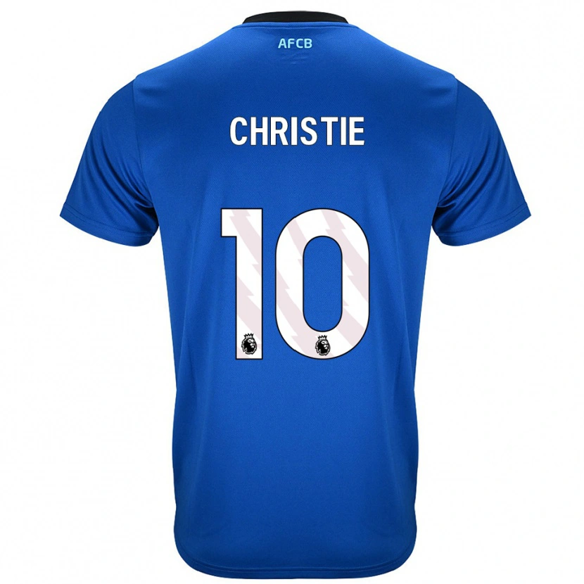 Danxen Mann Ryan Christie #10 Blå Svart Bortetrøye Drakt Trøye 2025/26 Skjorter T-Skjorte