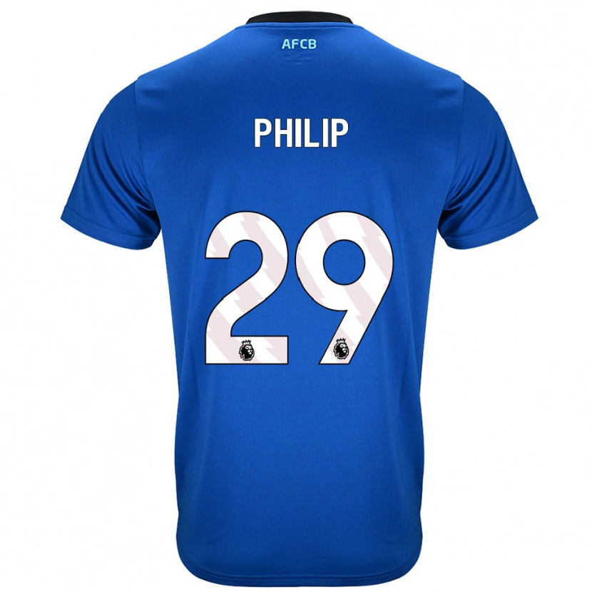 Danxen Mann Philip Billing #29 Blå Svart Bortetrøye Drakt Trøye 2025/26 Skjorter T-Skjorte
