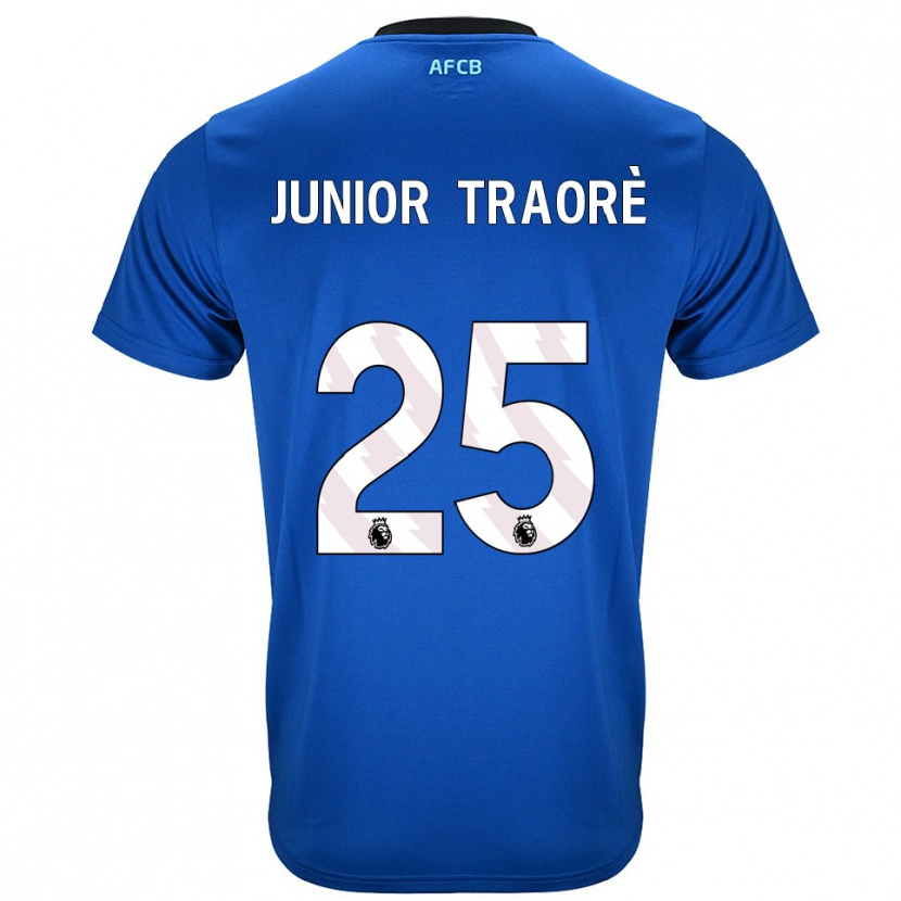 Danxen Mann Hamed Junior Traoré #25 Blå Svart Bortetrøye Drakt Trøye 2025/26 Skjorter T-Skjorte