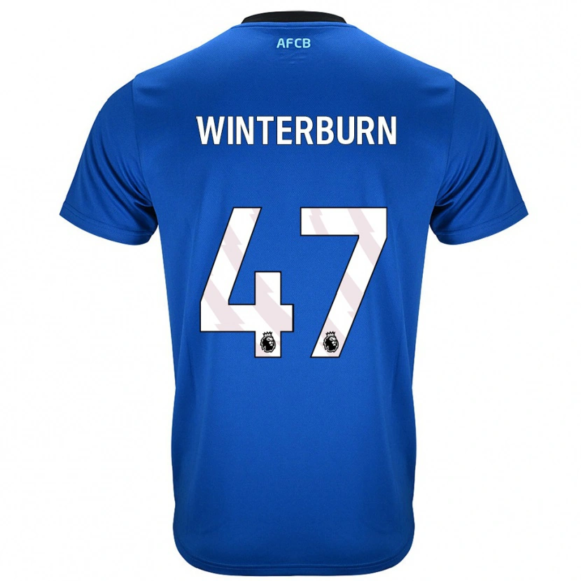 Danxen Mann Ben Winterburn #47 Blå Svart Bortetrøye Drakt Trøye 2025/26 Skjorter T-Skjorte