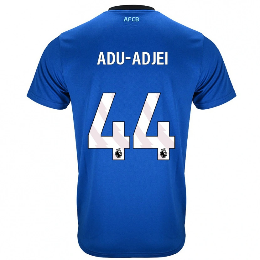 Danxen Mann Daniel Adu-Adjei #44 Blå Svart Bortetrøye Drakt Trøye 2025/26 Skjorter T-Skjorte