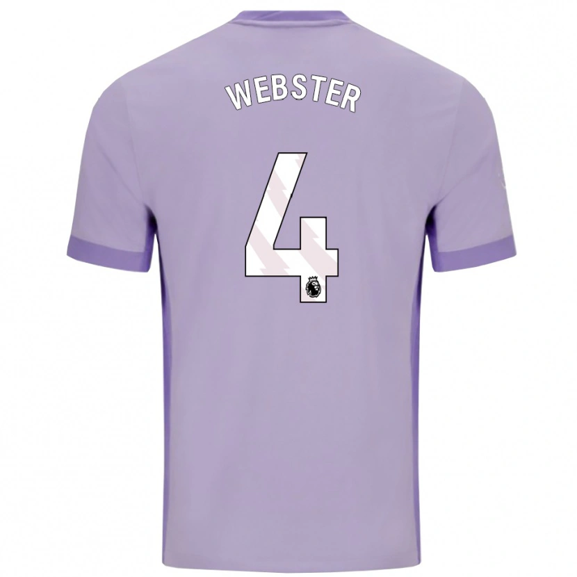 Danxen Mann Adam Webster #4 Taro Lilla Hvit Bortetrøye Drakt Trøye 2025/26 Skjorter T-Skjorte