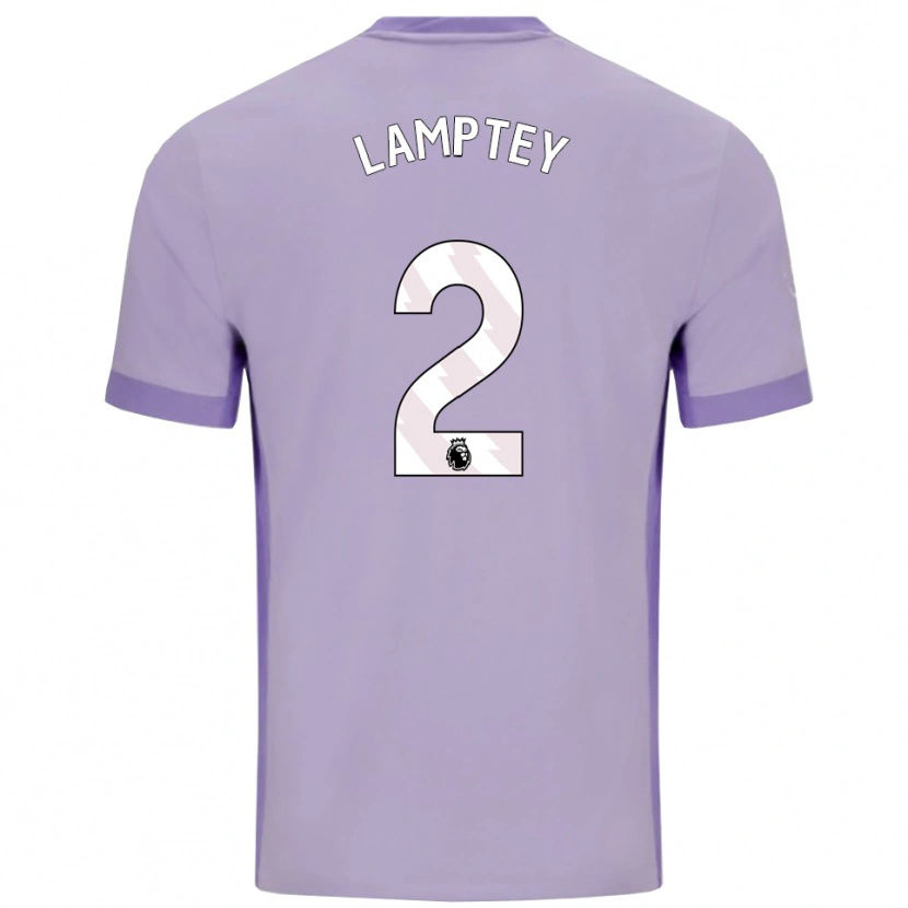 Danxen Mann Tariq Lamptey #2 Taro Lilla Hvit Bortetrøye Drakt Trøye 2025/26 Skjorter T-Skjorte