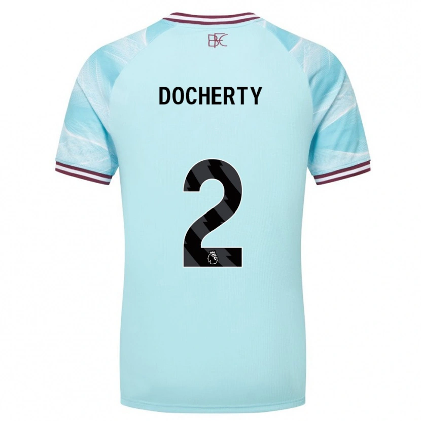 Danxen Mann Charley Docherty #2 Himmelsblå Burgunder Bortetrøye Drakt Trøye 2025/26 Skjorter T-Skjorte