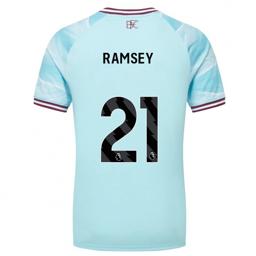 Danxen Mann Aaron Ramsey #21 Himmelsblå Burgunder Bortetrøye Drakt Trøye 2025/26 Skjorter T-Skjorte