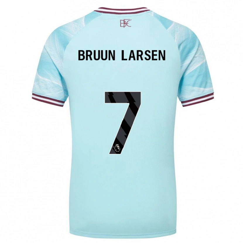 Danxen Mann Jacob Bruun Larsen #7 Himmelsblå Burgunder Bortetrøye Drakt Trøye 2025/26 Skjorter T-Skjorte