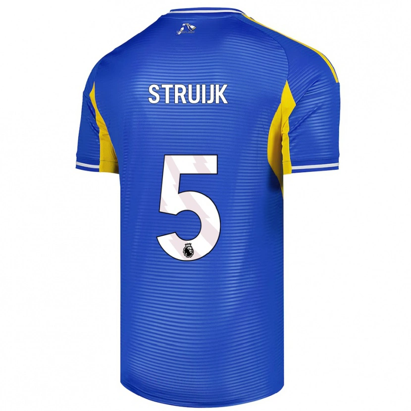 Danxen Mann Pascal Struijk #5 Blå Gul Bortetrøye Drakt Trøye 2025/26 Skjorter T-Skjorte