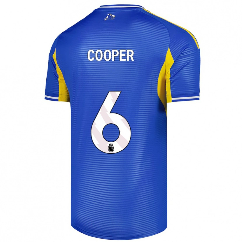 Danxen Mann Liam Cooper #6 Blå Gul Bortetrøye Drakt Trøye 2025/26 Skjorter T-Skjorte