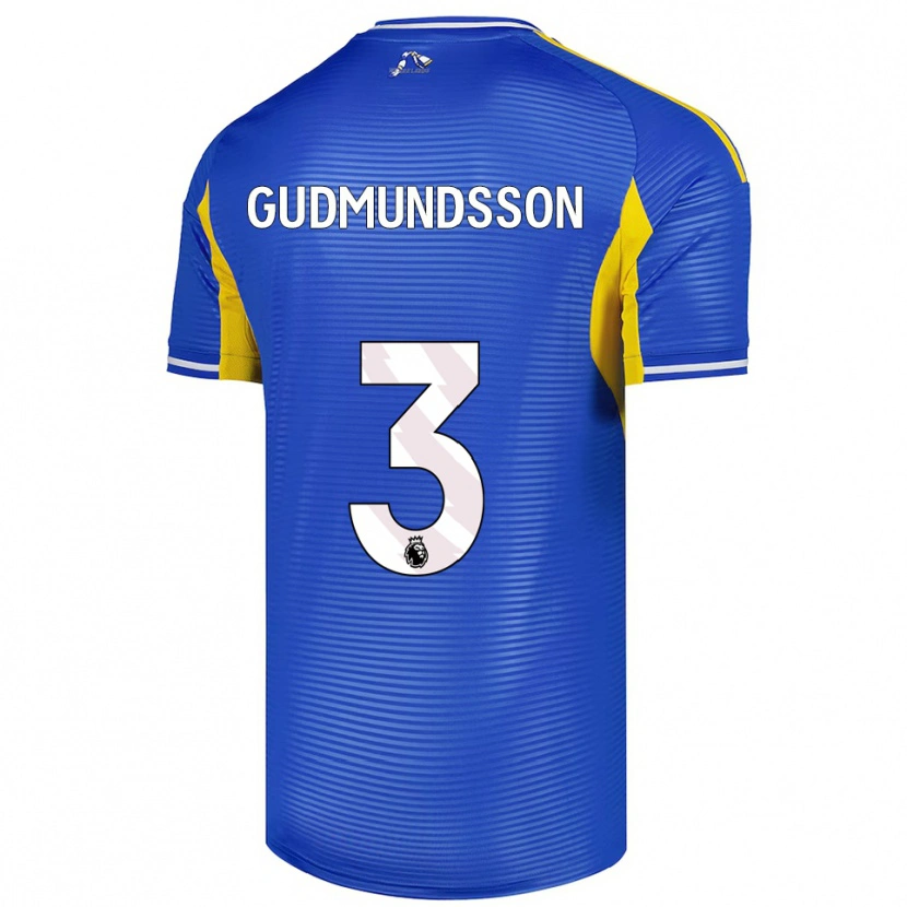 Danxen Mann Gabriel Gudmundsson #3 Blå Gul Bortetrøye Drakt Trøye 2025/26 Skjorter T-Skjorte