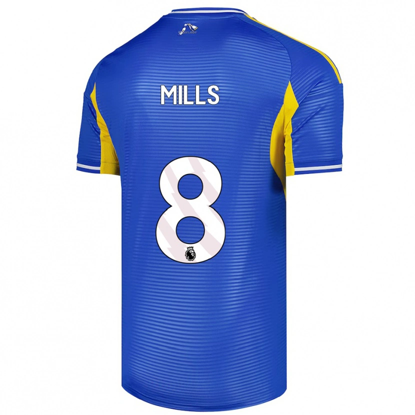 Danxen Mann Callum Mills #8 Blå Gul Bortetrøye Drakt Trøye 2025/26 Skjorter T-Skjorte