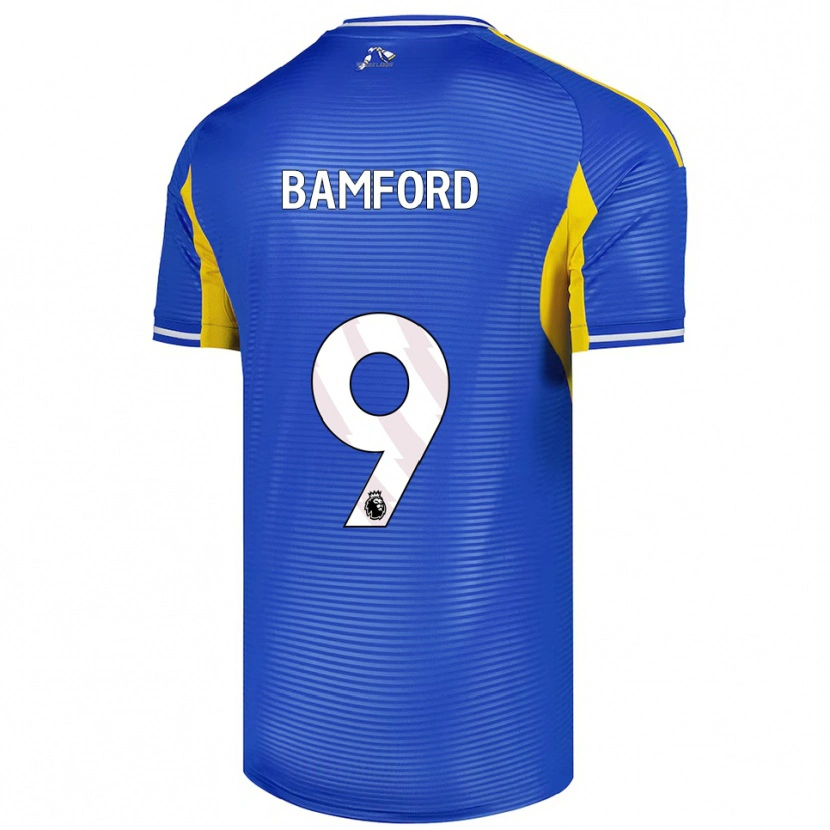 Danxen Mann Patrick Bamford #9 Blå Gul Bortetrøye Drakt Trøye 2025/26 Skjorter T-Skjorte