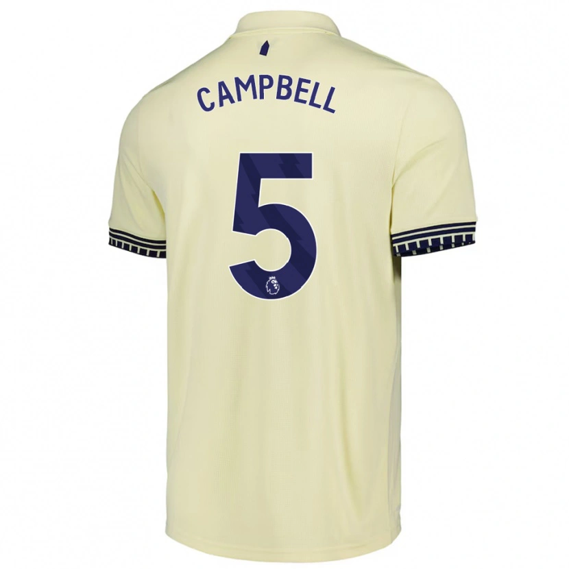 Danxen Mann Elijah Campbell #5 Off White Svart Bortetrøye Drakt Trøye 2025/26 Skjorter T-Skjorte