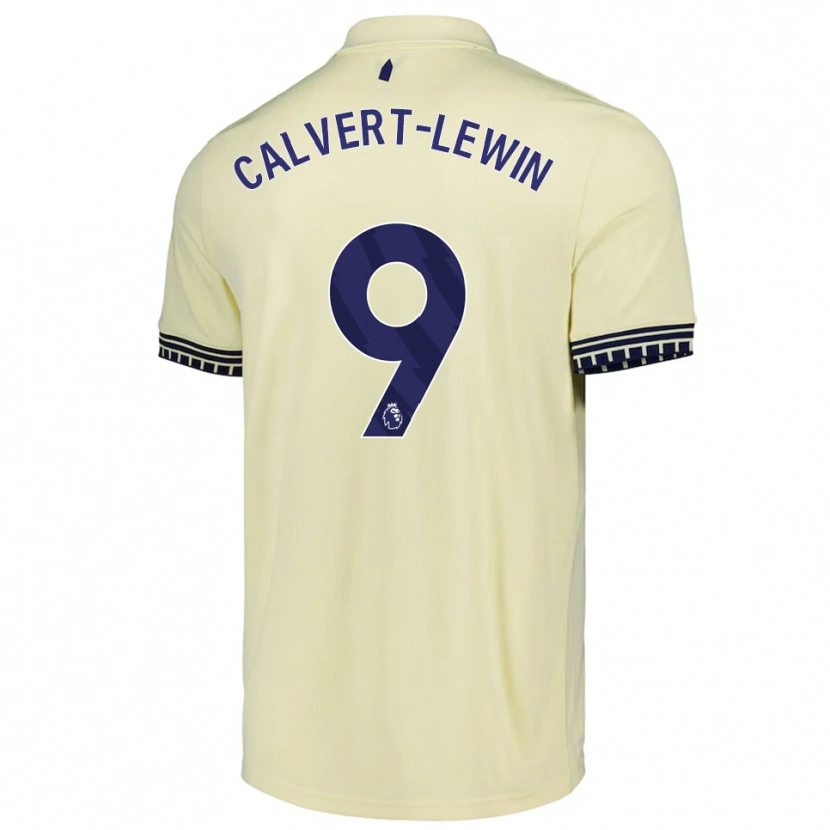 Danxen Mann Dominic Calvert-Lewin #9 Off White Svart Bortetrøye Drakt Trøye 2025/26 Skjorter T-Skjorte