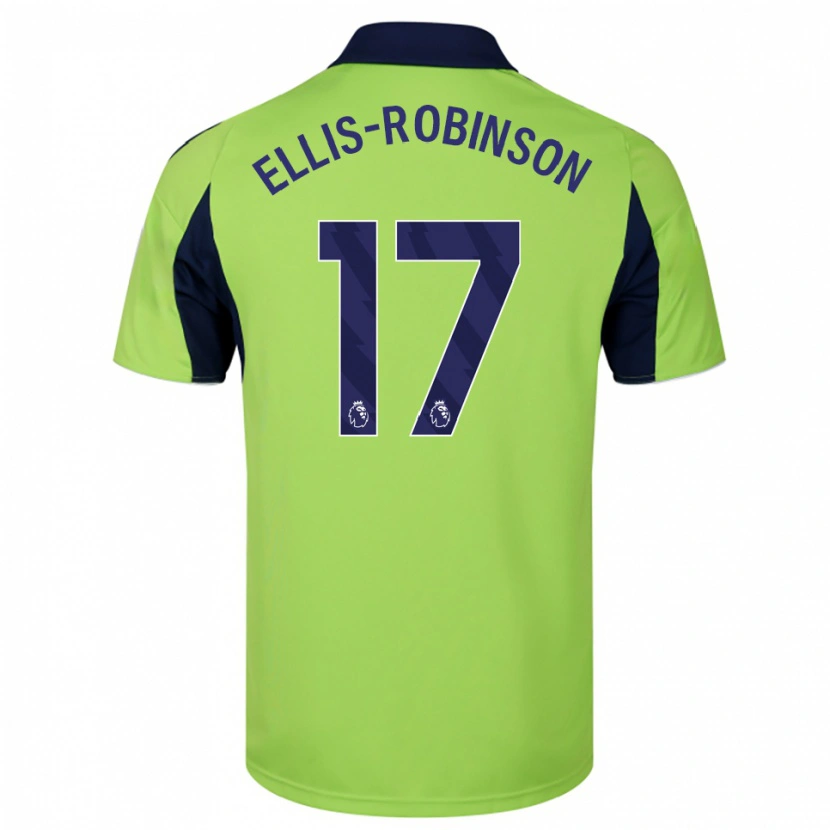 Danxen Mann Eddie Ellis-Robinson #17 Grønn Marineblå Hvit Bortetrøye Drakt Trøye 2025/26 Skjorter T-Skjorte