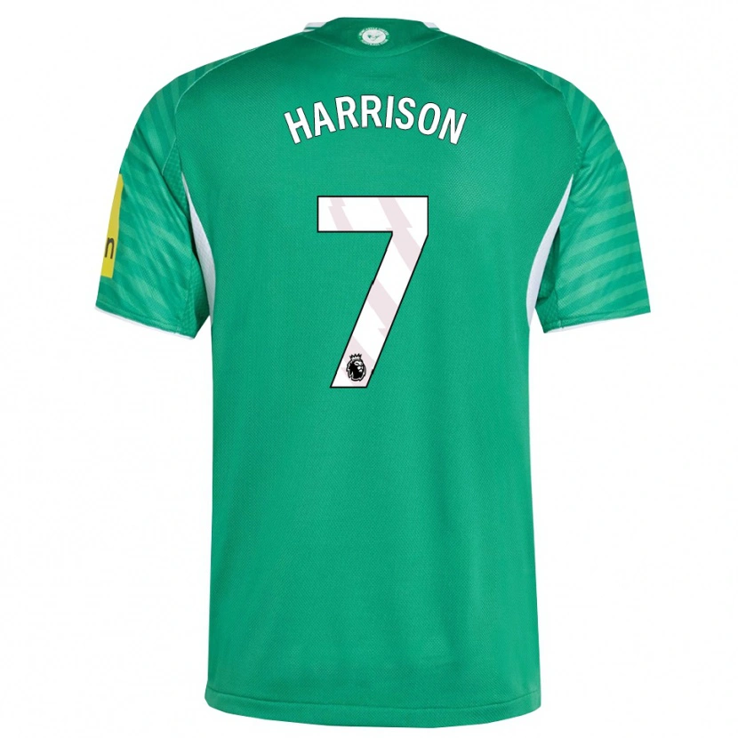 Danxen Mann Alfie Harrison #7 Grønn Hvit Bortetrøye Drakt Trøye 2025/26 Skjorter T-Skjorte