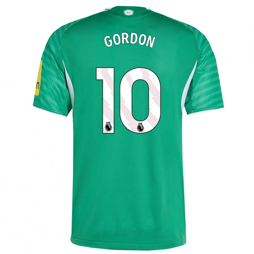 Danxen Mann Anthony Gordon #10 Grønn Hvit Bortetrøye Drakt Trøye 2025/26 Skjorter T-Skjorte