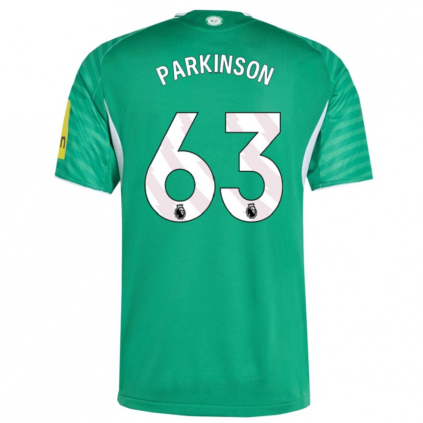 Danxen Mann Ben Parkinson #63 Grønn Hvit Bortetrøye Drakt Trøye 2025/26 Skjorter T-Skjorte
