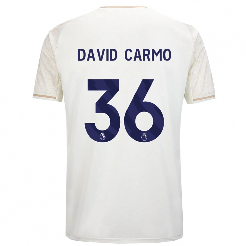 Danxen Mann David Carmo #36 Off White Svart Bortetrøye Drakt Trøye 2025/26 Skjorter T-Skjorte