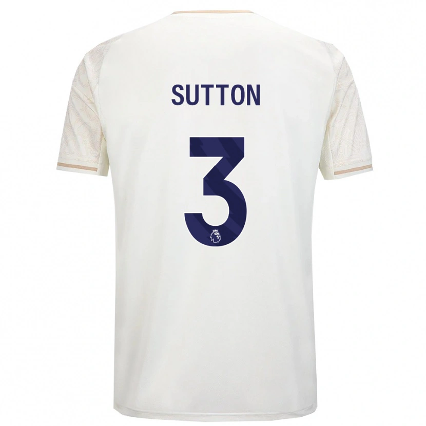 Danxen Mann Spencer Sutton #3 Off White Svart Bortetrøye Drakt Trøye 2025/26 Skjorter T-Skjorte