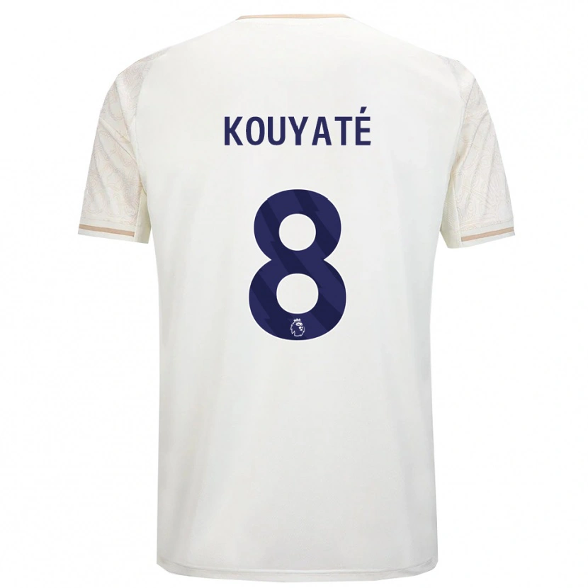 Danxen Mann Cheikhou Kouyate #8 Off White Svart Bortetrøye Drakt Trøye 2025/26 Skjorter T-Skjorte