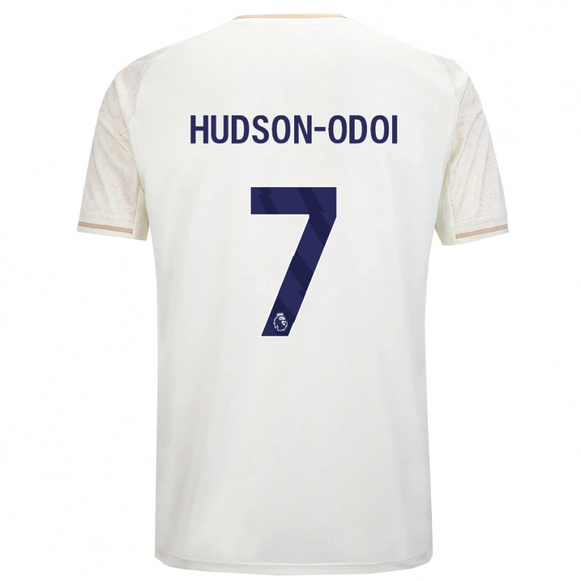 Danxen Mann Callum Hudson-Odoi #7 Off White Svart Bortetrøye Drakt Trøye 2025/26 Skjorter T-Skjorte