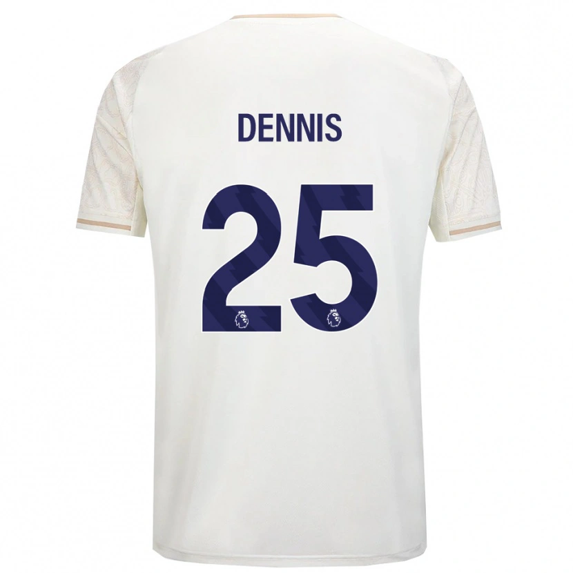 Danxen Mann Emmanuel Dennis #25 Off White Svart Bortetrøye Drakt Trøye 2025/26 Skjorter T-Skjorte