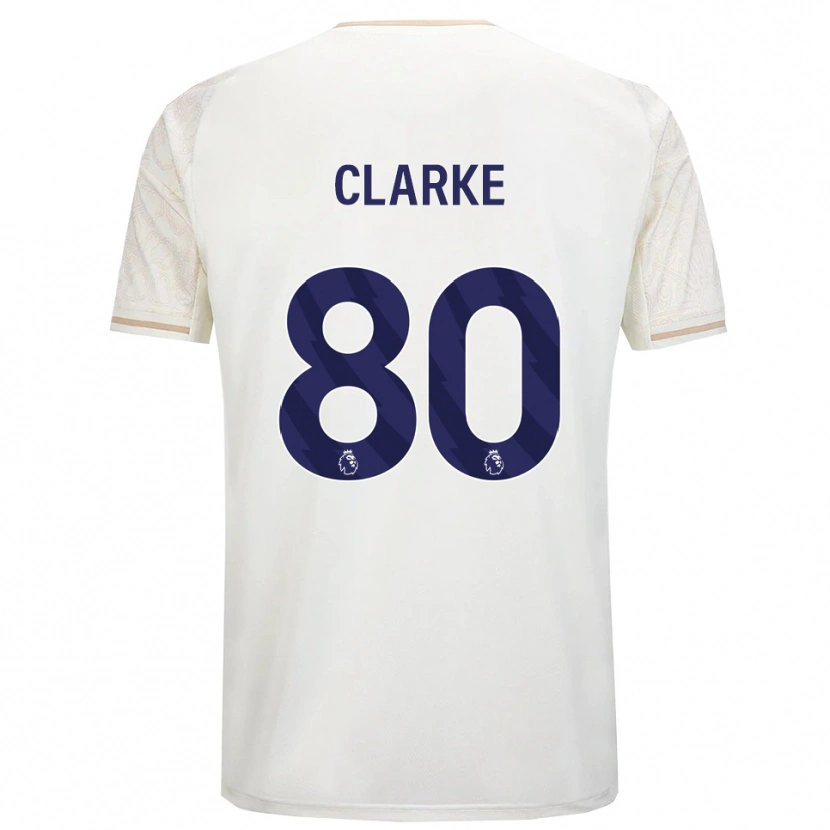 Danxen Mann Kristian Clarke #80 Off White Svart Bortetrøye Drakt Trøye 2025/26 Skjorter T-Skjorte