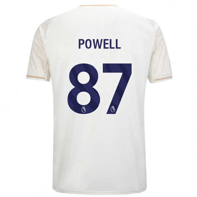 Danxen Mann Jayden Powell #87 Off White Svart Bortetrøye Drakt Trøye 2025/26 Skjorter T-Skjorte
