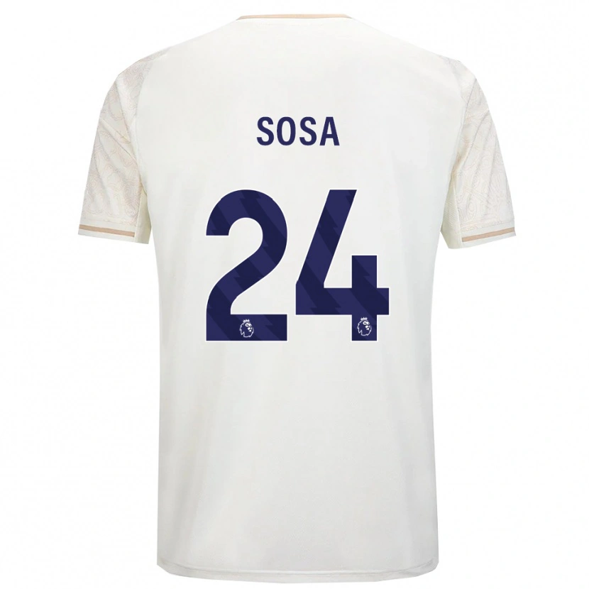 Danxen Mann Ramón Sosa #24 Off White Svart Bortetrøye Drakt Trøye 2025/26 Skjorter T-Skjorte