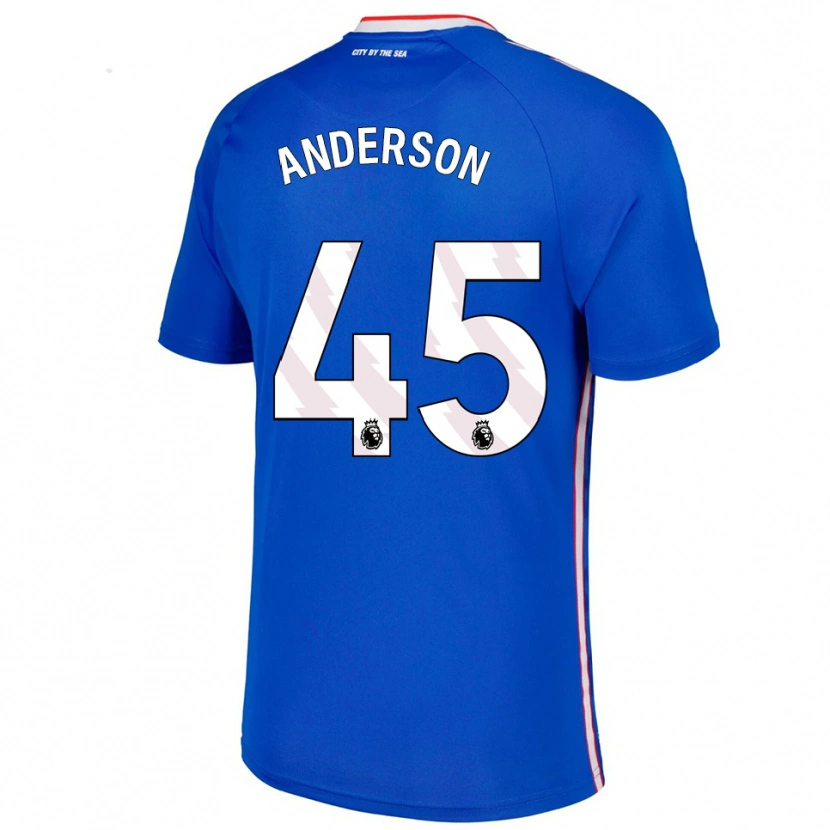 Danxen Mann Joe Anderson #45 Blå Hvit Bortetrøye Drakt Trøye 2025/26 Skjorter T-Skjorte