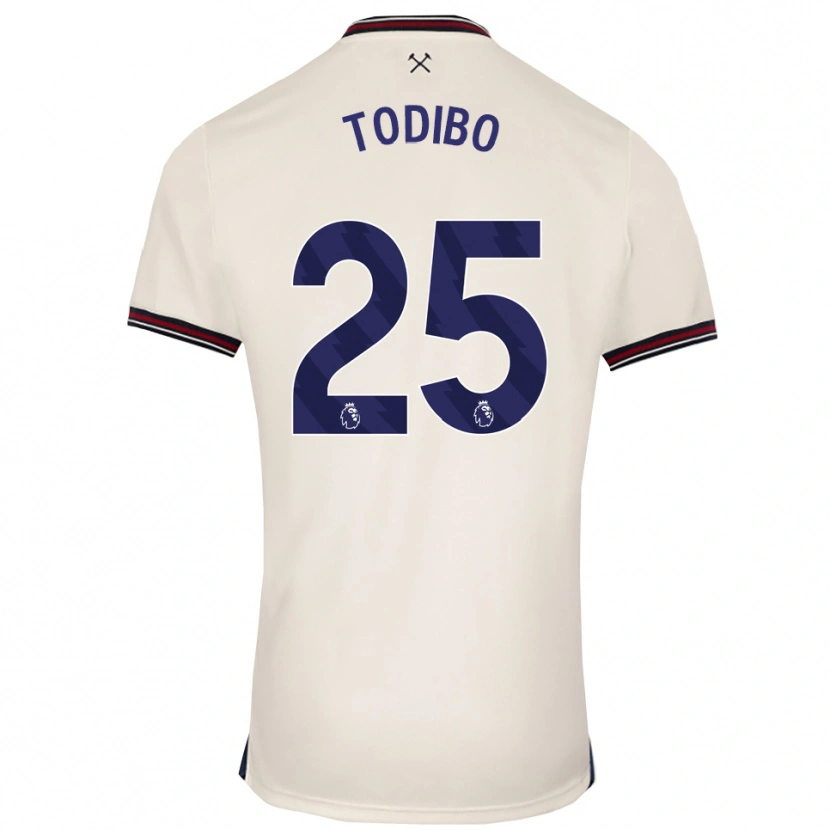 Danxen Mann Jean-Clair Todibo #25 Off White Bortetrøye Drakt Trøye 2025/26 Skjorter T-Skjorte