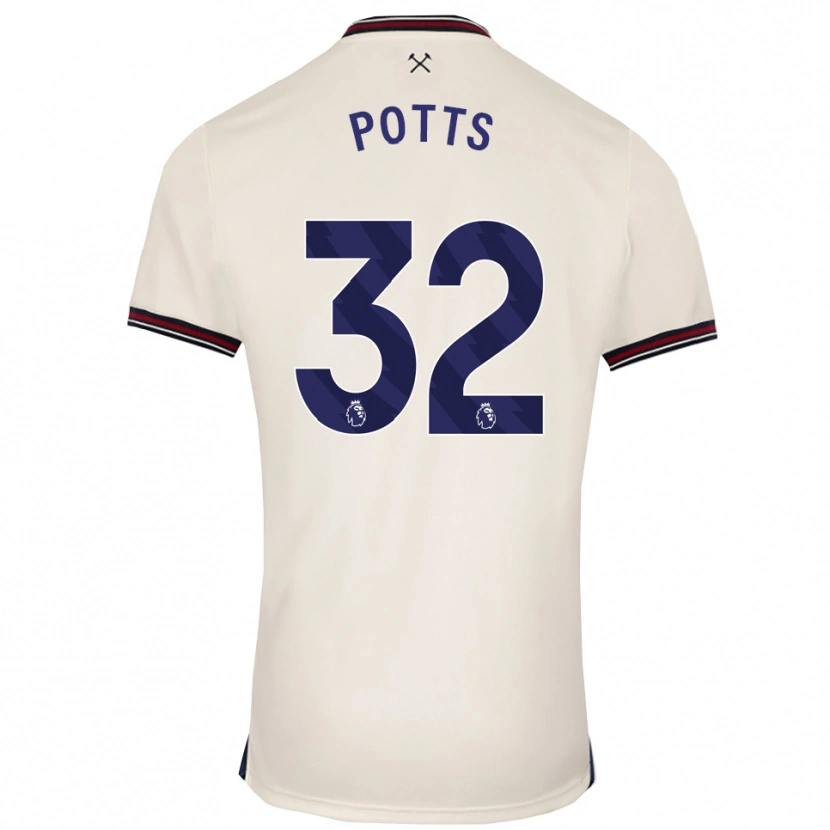 Danxen Mann Freddie Potts #32 Off White Bortetrøye Drakt Trøye 2025/26 Skjorter T-Skjorte