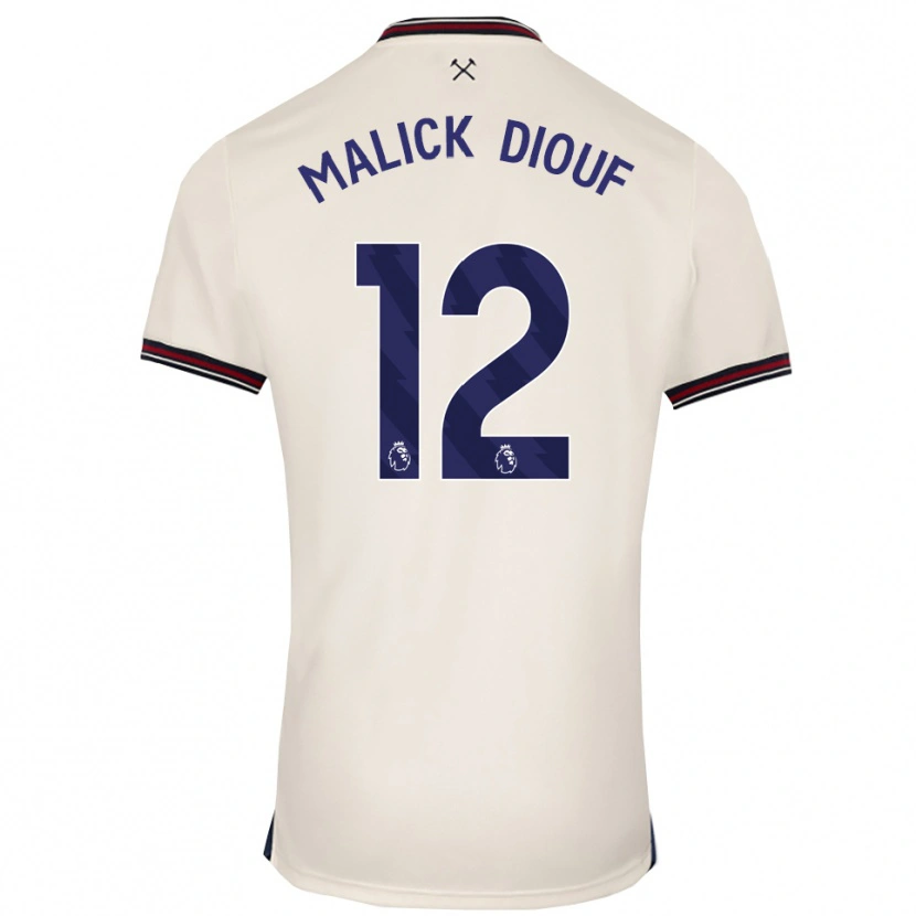 Danxen Mann El Hadji Malick Diouf #12 Off White Bortetrøye Drakt Trøye 2025/26 Skjorter T-Skjorte