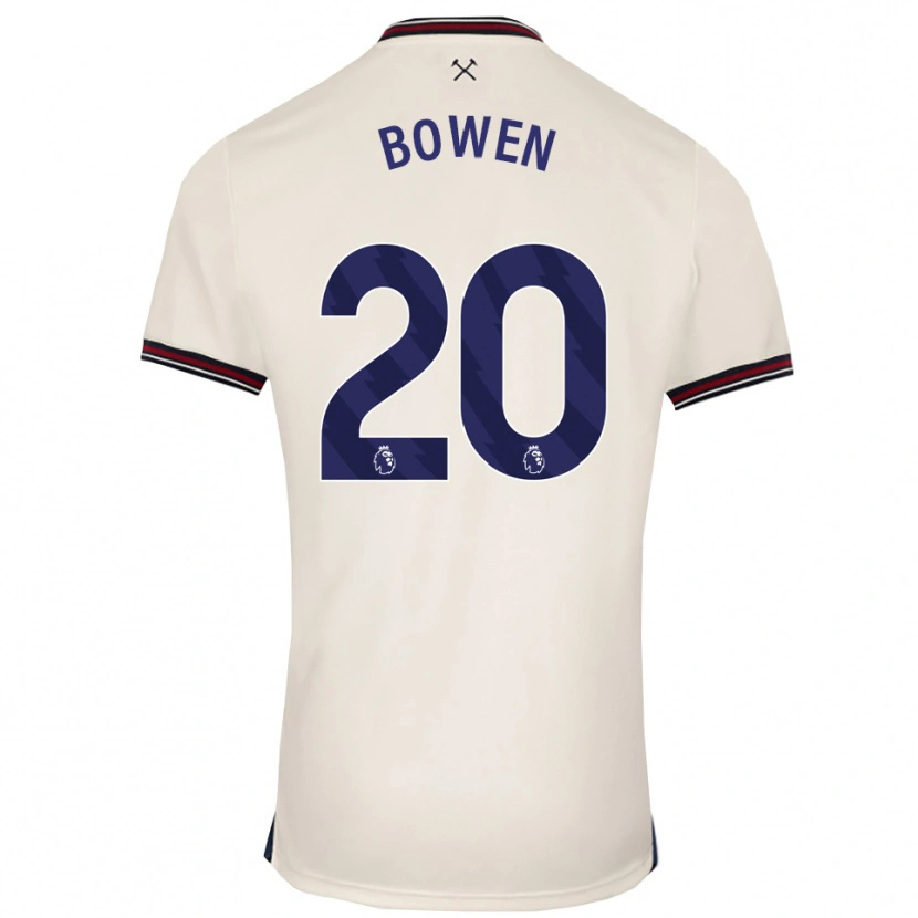 Danxen Mann Jarrod Bowen #20 Off White Bortetrøye Drakt Trøye 2025/26 Skjorter T-Skjorte